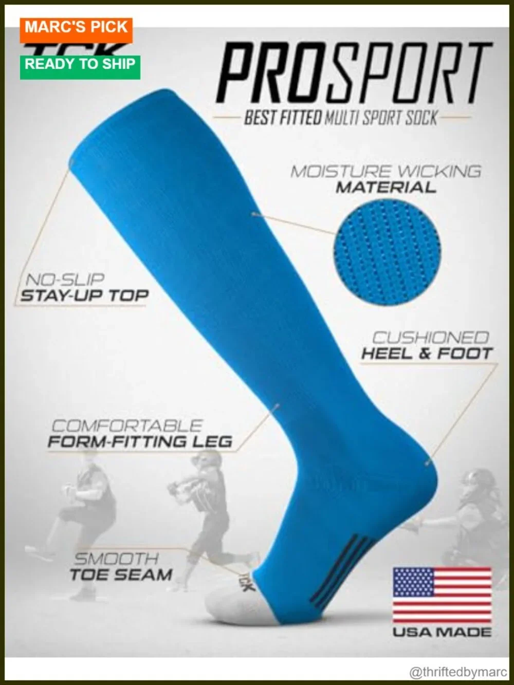 Youth & Adult Knee High Athletic Tube Socks - Moisture Control for Baseball